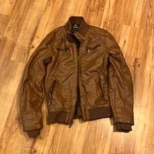 Brown leather jacket